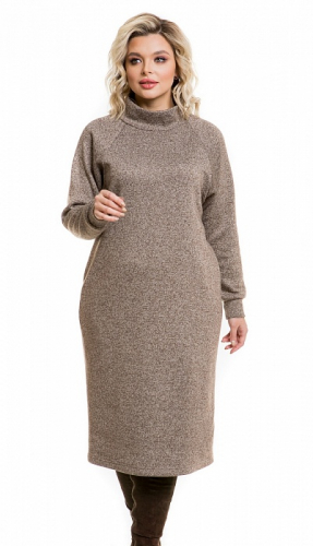 Платье 1217 коричневый меланж