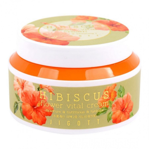 Jigott Крем для лица с экстрактом гибискуса / Hibiscus Flower Vital Cream, 100 мл