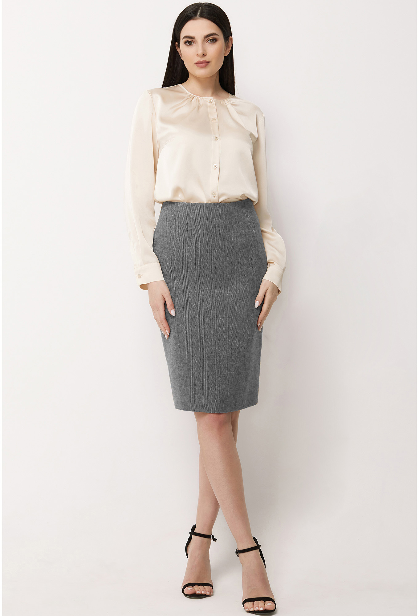 ст. цена1499руб.! Юбка Bazalini 4249 мет-серый