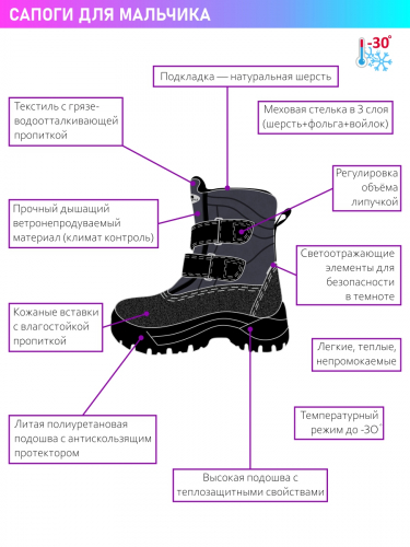 Сапоги 16з1122 графит