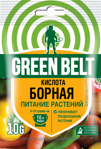 Удобрение универсальное GREEN BELT Борная кислота в пакете 10 гр арт. 04-425 [100] ТЕХНОЭКСПОРТ