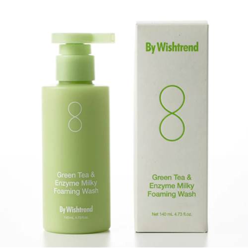 Молочная пенка для умывания с зеленым чаем и энзимами BY WISHTREND Green Tea & Enzyme Milky Foaming Wash 140ml