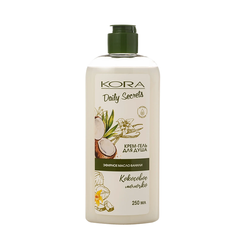КОРА Крем-гель для душа кокосовое молочко / KORA 250 мл