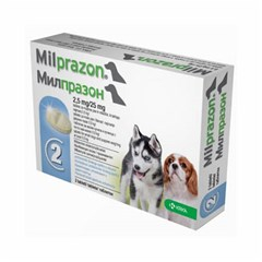 КRКА Милпразон 2*2,5 мг/25 мг для собак маленьких пород ,до 5 кг