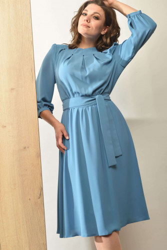  1700р Платье 444-голуб. Кор.рукав