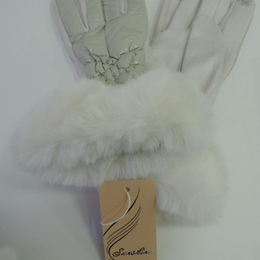 Перчатки женские метализирован.с опушкой Boutique gloves, в ассортименте