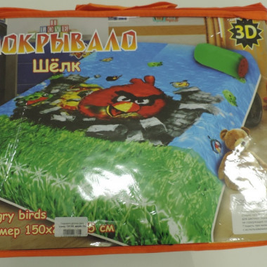 Покрывало Шелк 3D детский 150-200 в ассортименте (Angry birds)