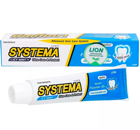 130 руб Скидка!  Старая цена 210 р.LION Thailand Systema Паста зубная для глубокой очистки со вкусом ледяной мяты 90 г