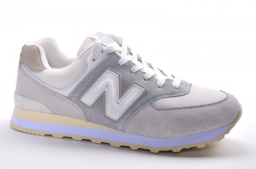 Sport + NB A2301-6BR Кроссовки бел-сер текстиль+нат замша