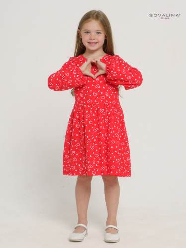 Платье Моана сердечки на красном