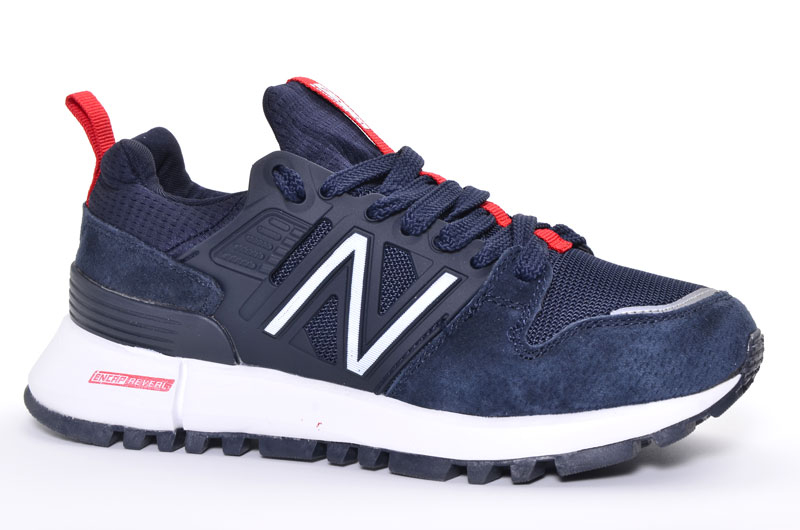 Sport + NB DB1321-3 Кроссовки син текстиль+ замша