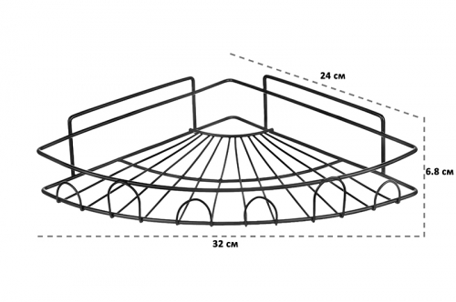 БЫЛО 684 руб! Полка подвесная угловая 24*24*6,8 см 
