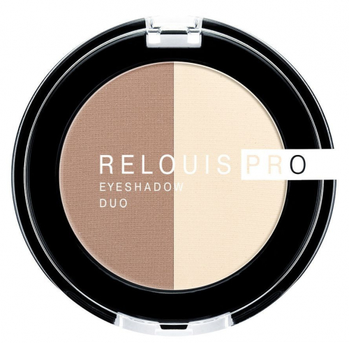 RELOUIS/Тени д/век Pro Eyeshadow DUO 3г №102 ivory/warm taupe
