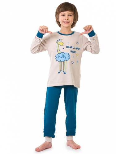 Пижама детская Серо-бежевый, Синий