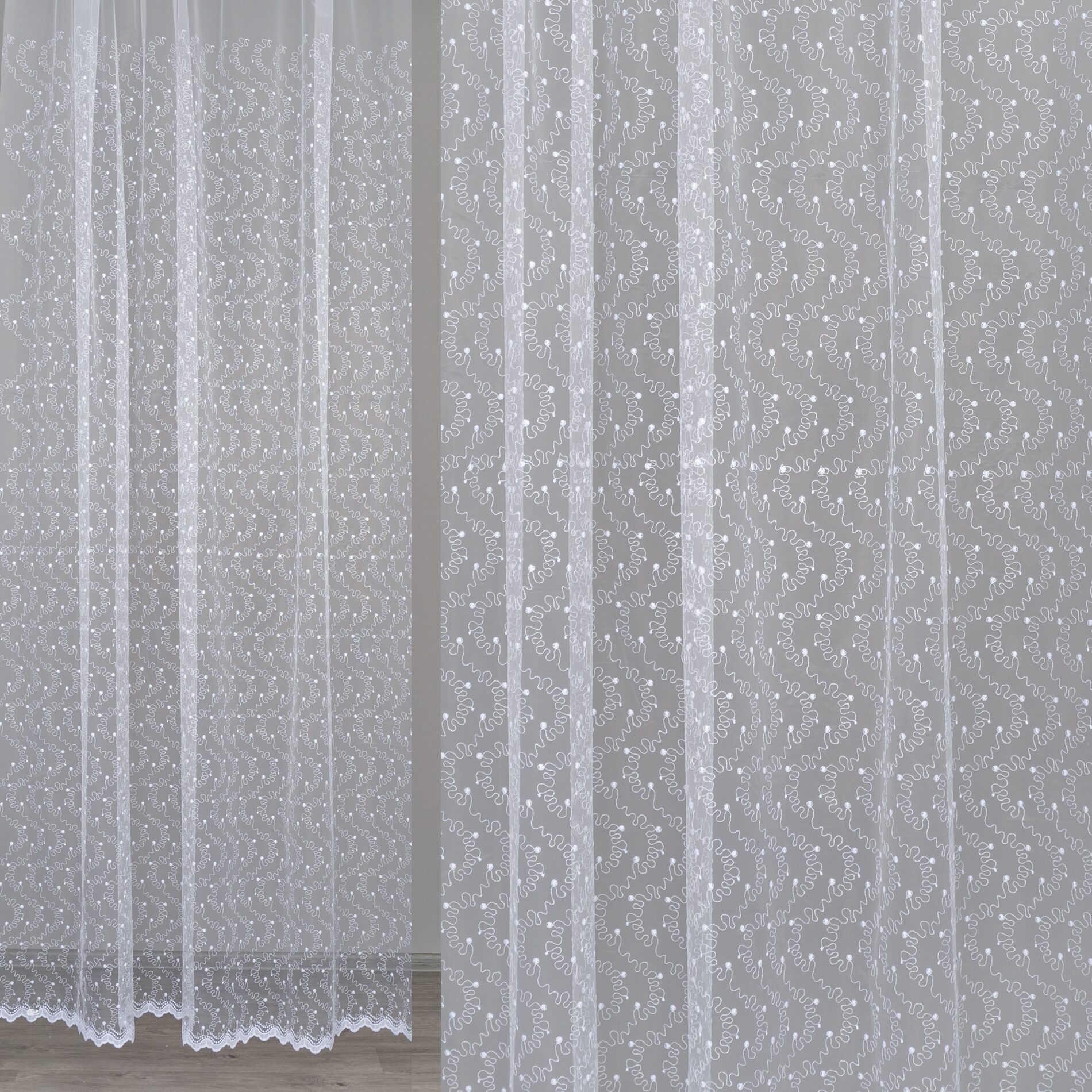 Вышивка Эконом Белый 290 см, Замер штор, Обработка Ткани ...