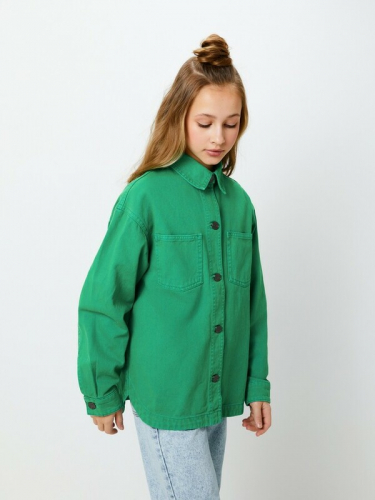 Куртка джинсовая детская для девочек Swup 20210750011 зеленый