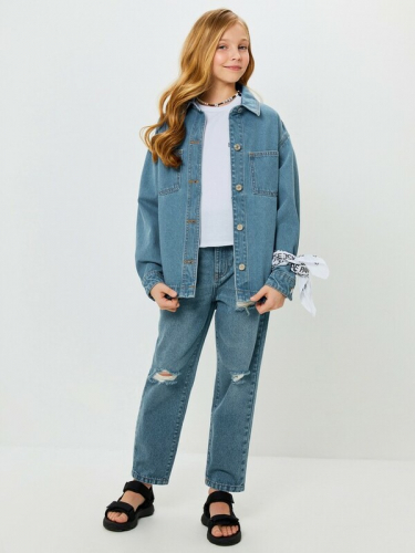 Куртка джинсовая детская для девочек Swup 20210750011 синий