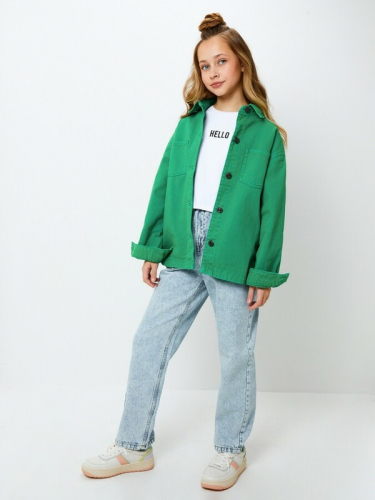 Куртка джинсовая детская для девочек Swup 20210750011 зеленый