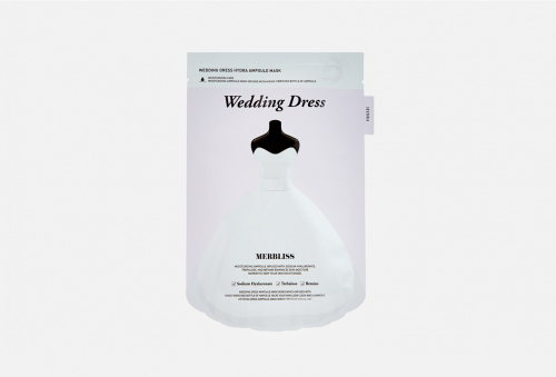 Merbliss Тканевая маска для лица увлажняющая, Wedding Dress Hydra Ampoule Mask 1 шт. 