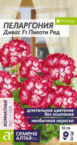 Цветы Пеларгония Дивас Пикоти Ред зональная/Сем Алт/цп 4 шт.