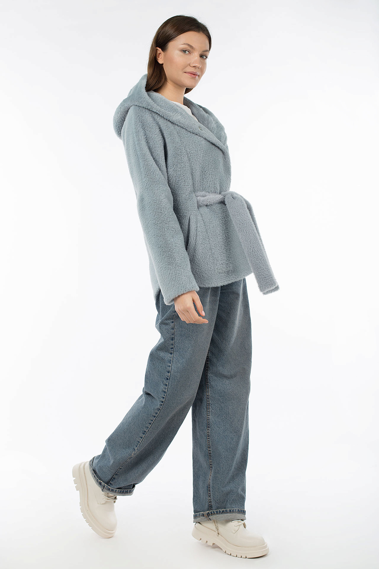 01-10878 Пальто женское демисезонное (пояс)