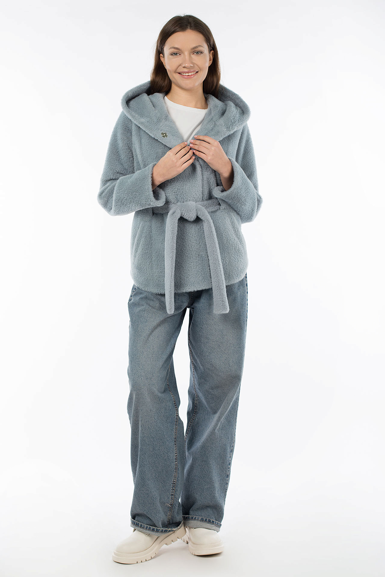 01-10878 Пальто женское демисезонное (пояс)