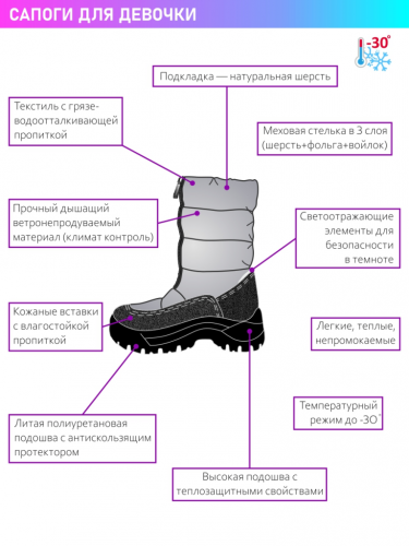 Сапоги 16з7223 серый