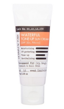 DERMA FACTORY WATERFUL TONE UP SUN CREAM Spf 50+, Pa+++ Увлажняющий и выравнивающий тон солнцезащитный крем 50г