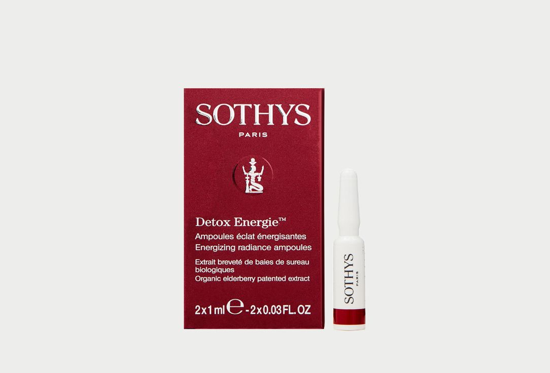 Sothys Detox Energie Energizing Radiance Ampoules Энергонасыщающие ампулы для сияния кожи лица, 2х1 мл.