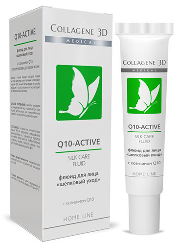 Q10-ACTIVE флюид для лица «Шелковый уход» с коэнзимом Q10, 15мл Medical Collagene 3D