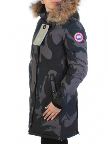 AH3802 MILITARY Пальто женское зимнее (био-пух, натуральный мех лисицы) размер S - 42 российский