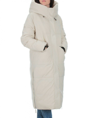 22373 BEIGE Пальто зимнее женское облегченное (150 гр. холлофайбера) размер 46