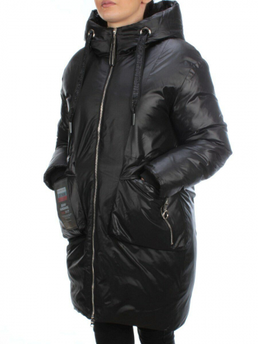 20-07 BLACK Пальто зимнее облегченное YIGAYI размер L - 46 российский