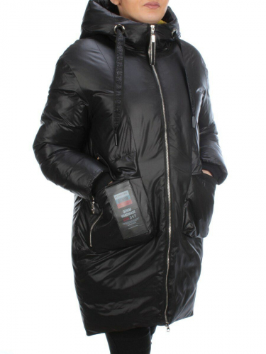 20-07 BLACK Пальто зимнее облегченное YIGAYI размер L - 46 российский