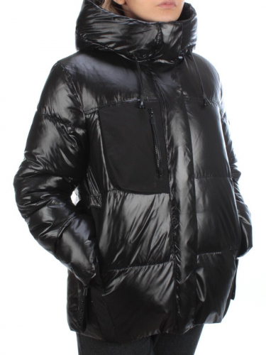 8329 BLACK Куртка зимняя женская (200 гр. холлофайбера) размер M - 44российский
