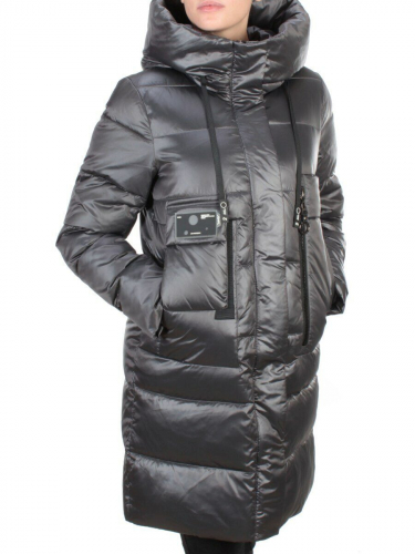 6809 DARK GREY Пальто зимнее женское KARERSITER (200 гр. холлофайбер) размер 46