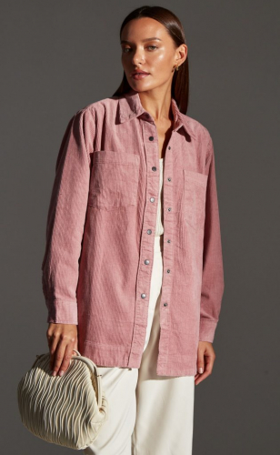 Рубашка жеская вельветовая F222-0430 темно-розовый