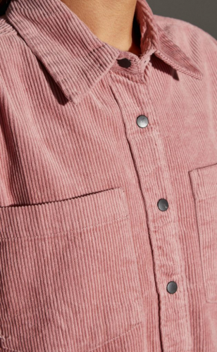 Рубашка жеская вельветовая F222-0430 темно-розовый