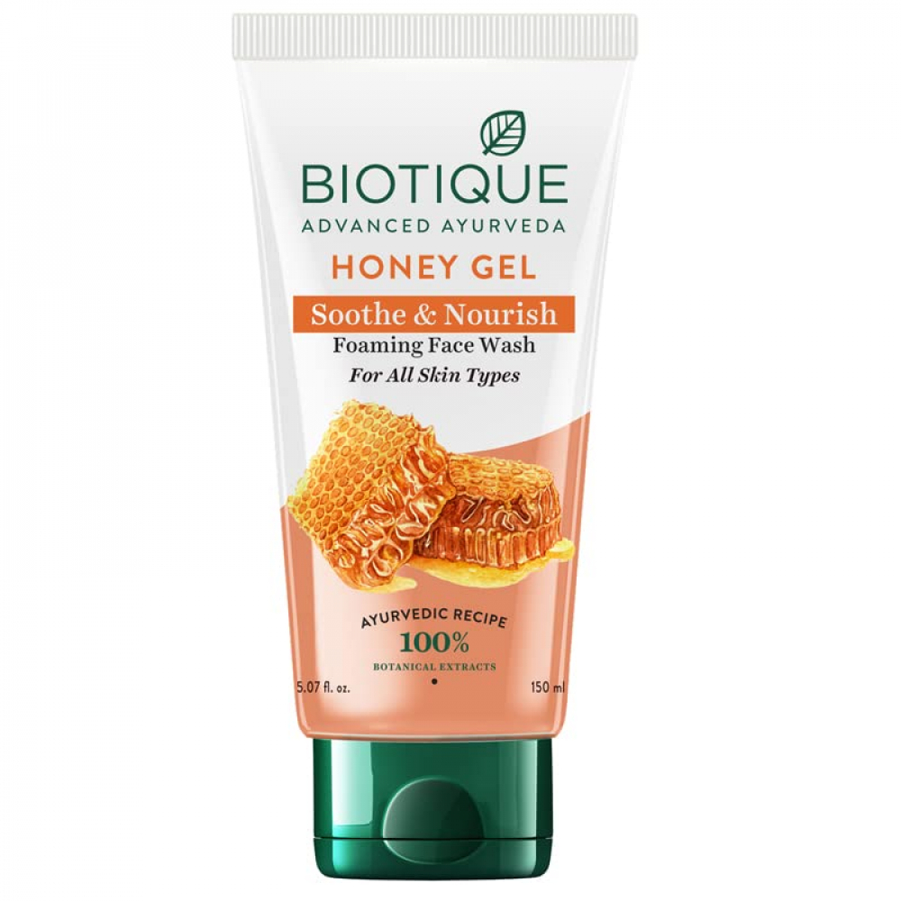 BIOTIQUE Honey Gel Soothe & Nourish Foaming Face Wash Успокаивающий и питательный гель для умывания с мёдом 50мл