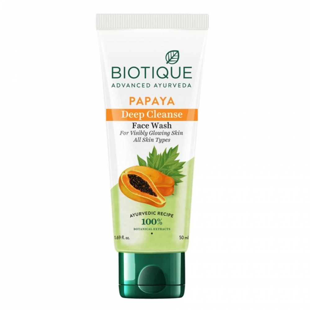 BIOTIQUE Papaya Deep Cleanse Face Wash Гель для глубокого очищения кожи лица с папайей 50мл