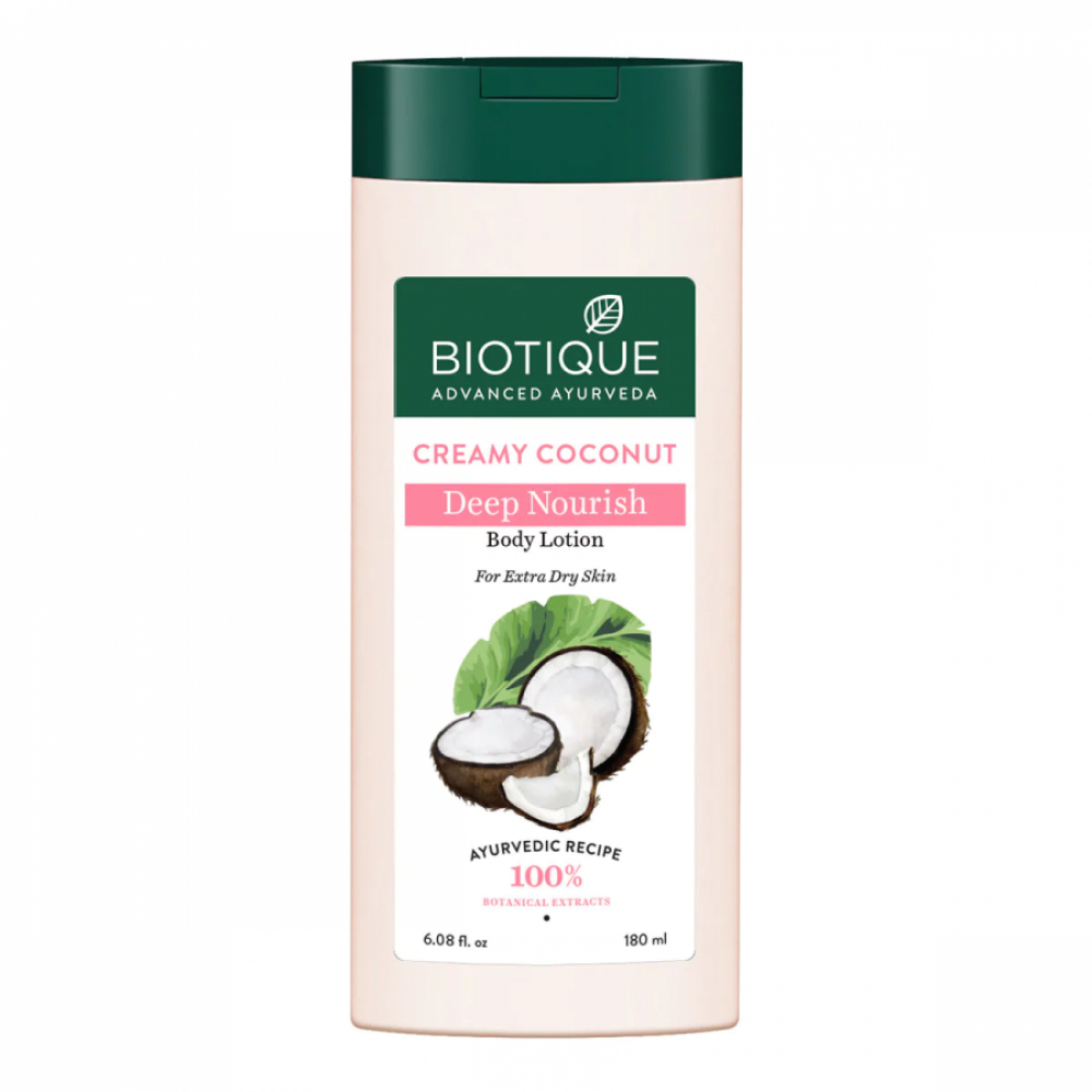 BIOTIQUE Creamy Coconut Deep Nourish Body Lotion Питательный лосьон для тела с кокосовым молоком 180мл