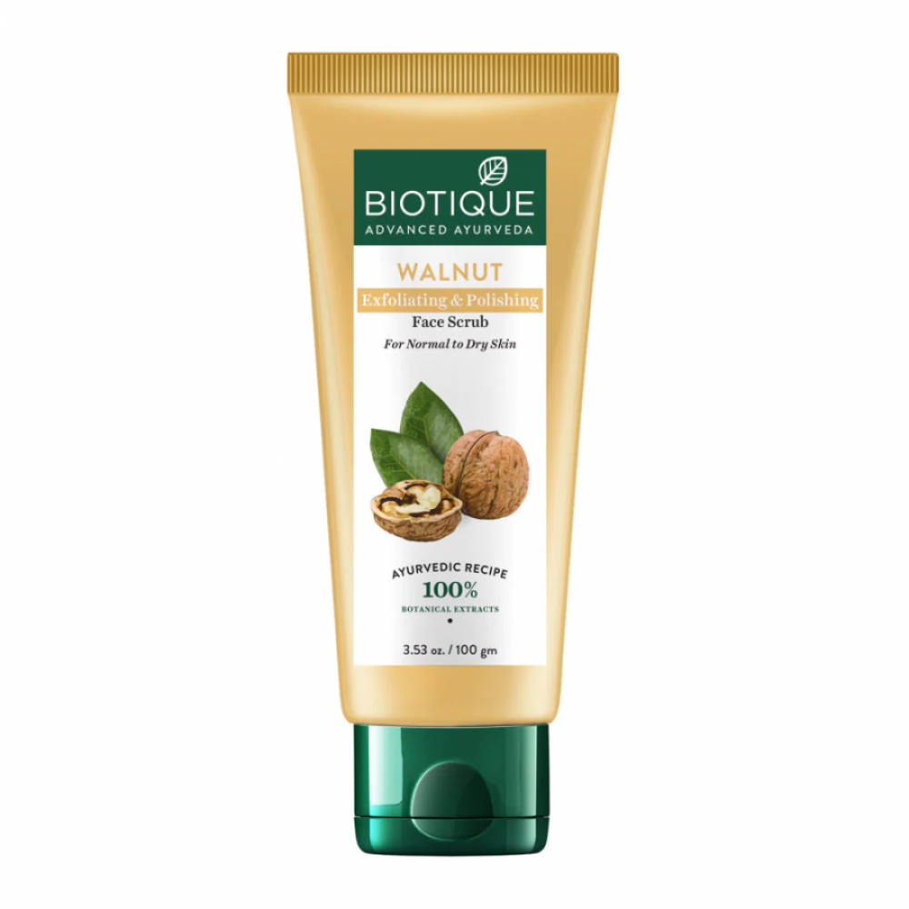BIOTIQUE Walnut exfoliating & polishing face scrub Очищающий скраб для лица с маслом грецкого ореха 100г