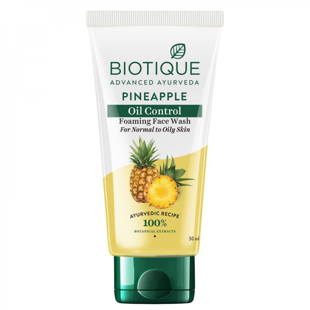 BIOTIQUE Pineapple Oil Control Foaming Face Wash Гель для умывания для жирной кожи с мякотью ананаса 50мл
