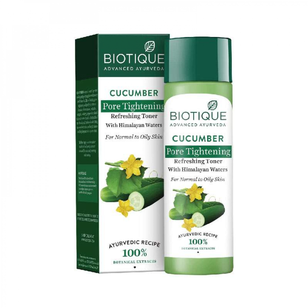 BIOTIQUE Cucumber pore tightening refreshing toner Освежающий и сужающий поры тонер для лица с экстрактом огурца 120мл