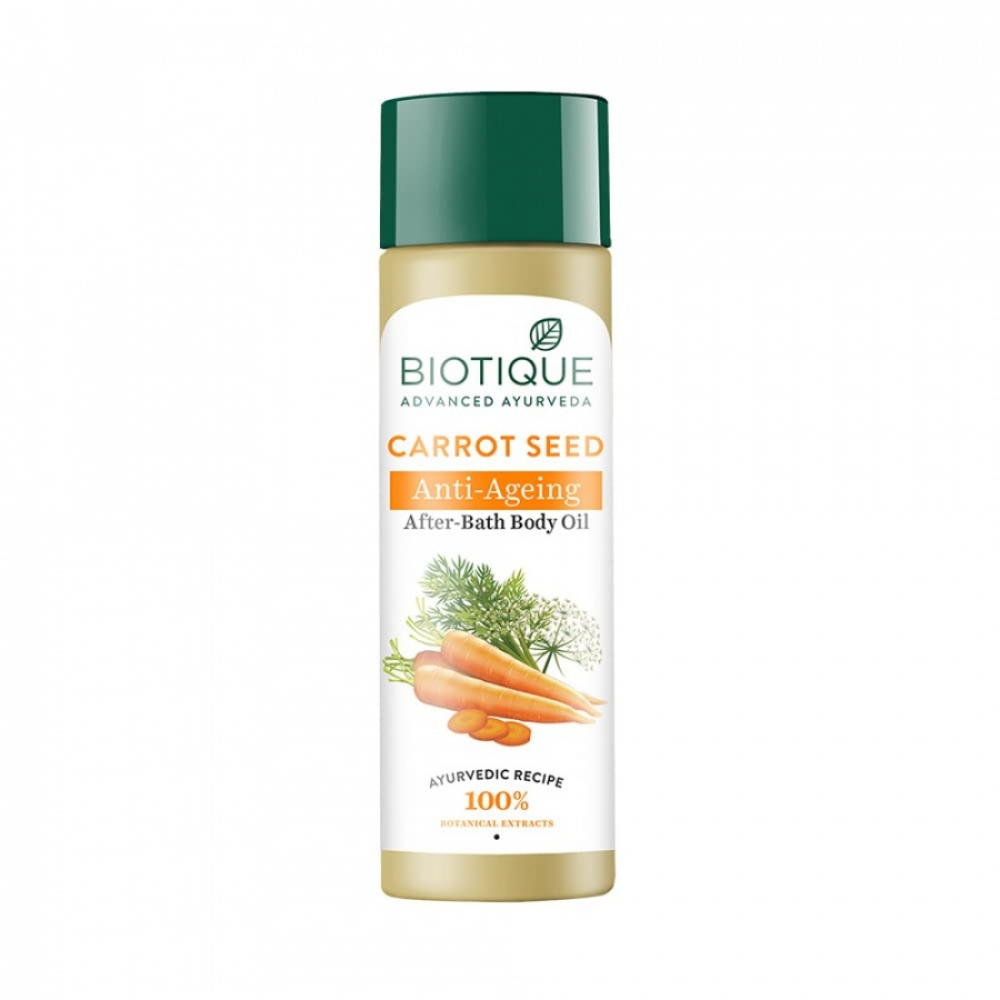 BIOTIQUECarrot Seed Anti-Ageing After-Bath Body Oil Антивозрастное масло для тела с экстрактом семянам моркови 120мл