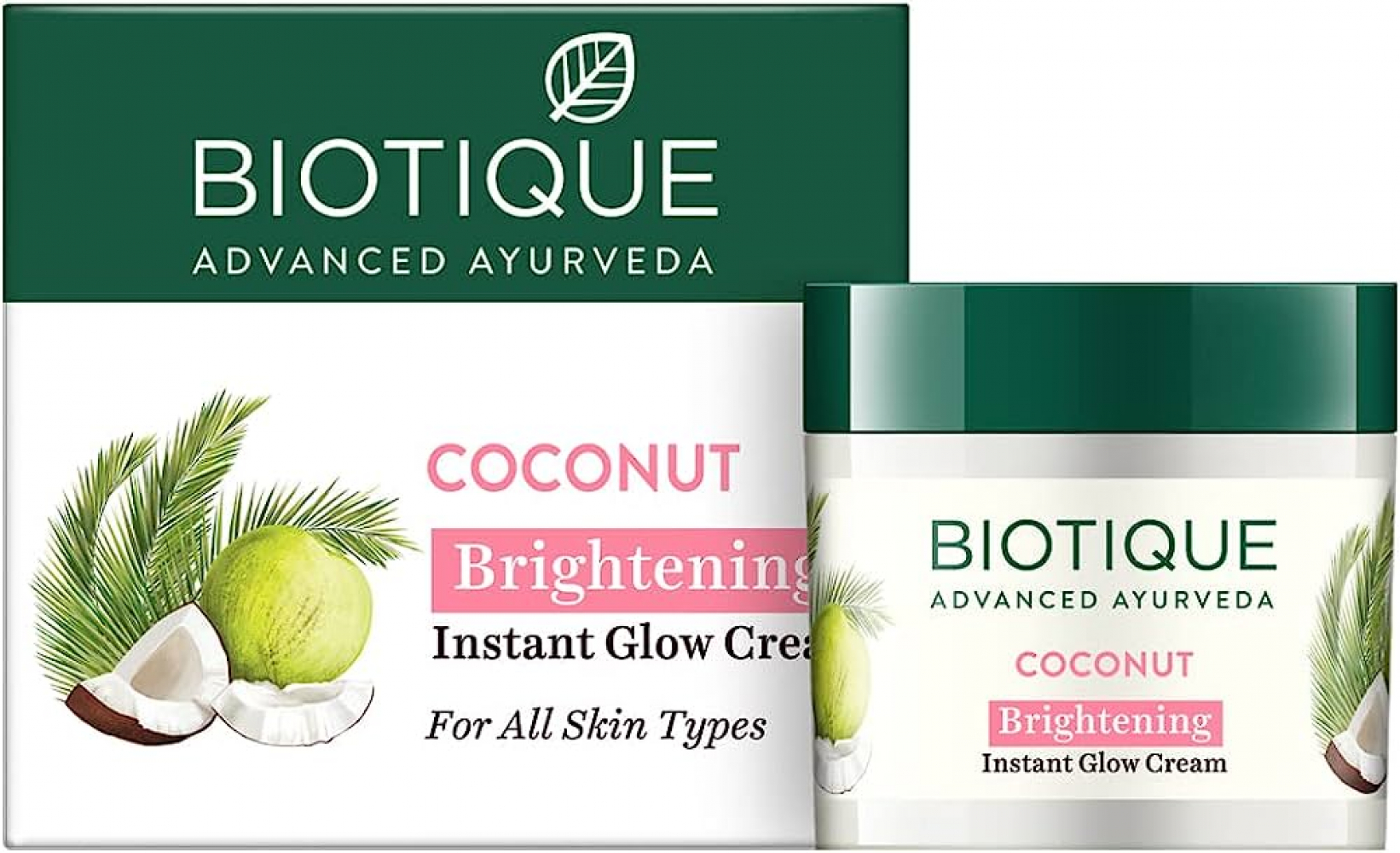 BIOTIQUE Coconut instant glow cream Крем для лица с кокосовой водой 50г