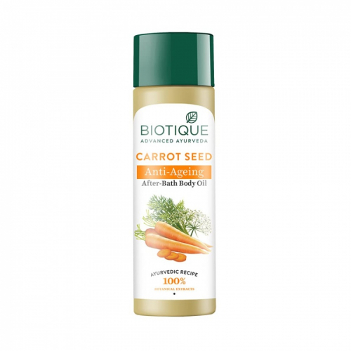 Biotique Антивозрастное масло для тела с экстрактом семянам моркови Carrot Seed Anti-Ageing After-Bath Body Oil  120мл