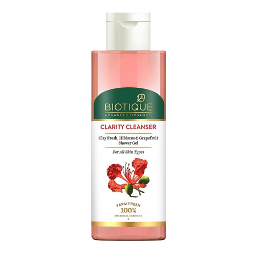 BIOTIQUE Advanced Organics Clarity Cleanser Clay Fresh, Hibiscus & Grapefruit Shower Gel Очищающий гель для душа с глиной, экстрактами гибискуса и грепфрута 200мл