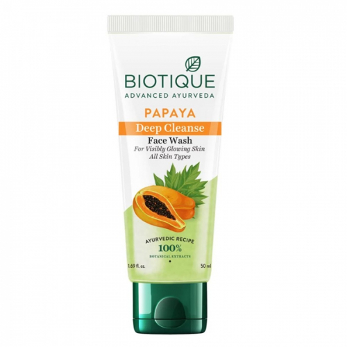 Biotique Papaya Deep Cleanse Face Wash  Гель для глубокого очищения кожи лица с папайей  50мл