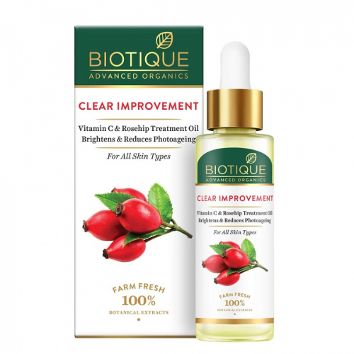 BIOTIQUE Advanced Organics Clear Improvement Vitamin C & Rosehip Treatment Oil Масло для лица с витамином С и шиповником 30мл